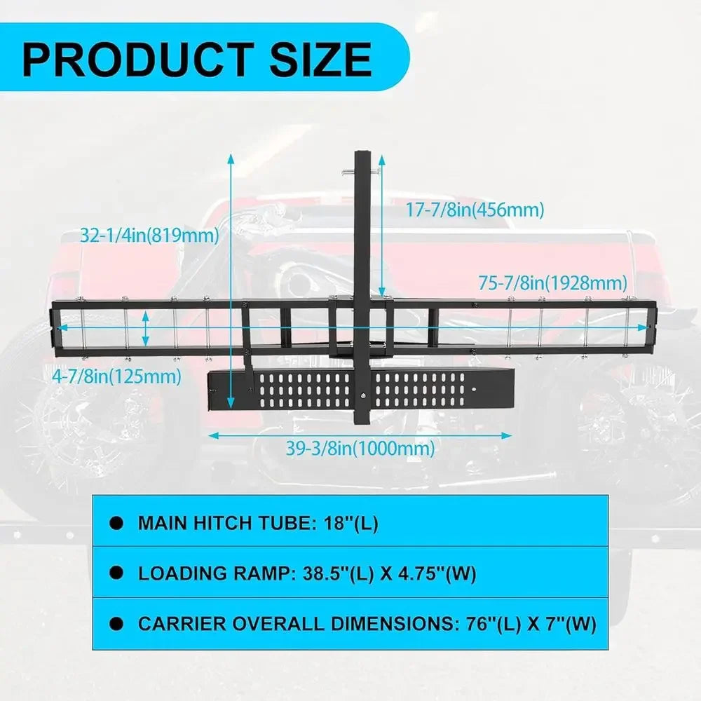 600lbs Steel Motorcycle Scooter Carrier Hitch Mount Rack