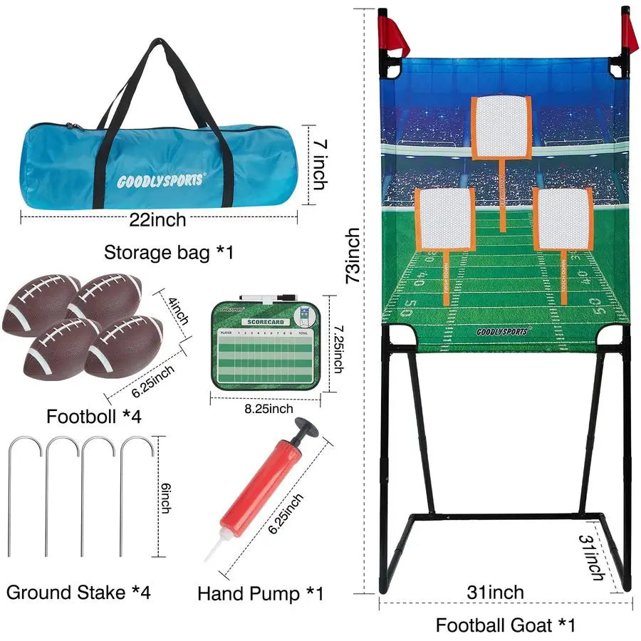 Football Toss Game with 4 Inflatable Balls 66 Throwing Target Football Target