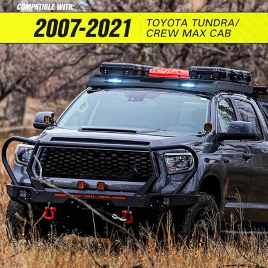 Tundra Roof Rack Cargo Basket  LED Spotlights 2007-2021