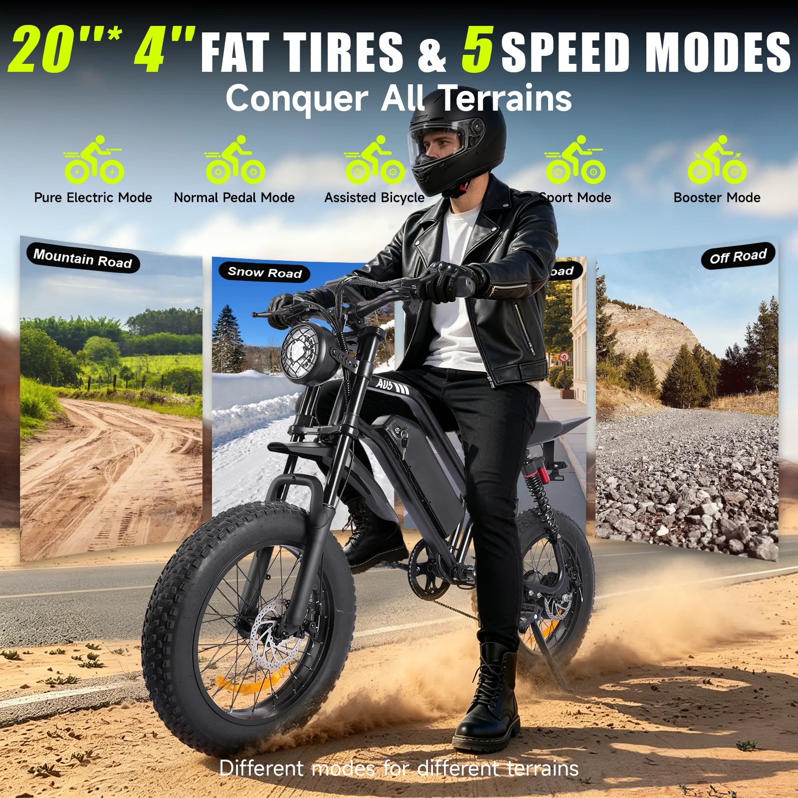 Long Range Adult Off Road Electric Mountain Bike