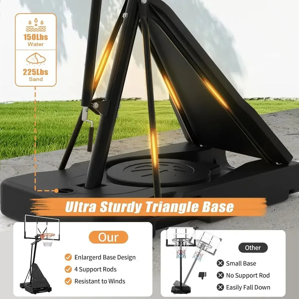 44-52 Inch Tempered Glass Backboard Basketball Hoop