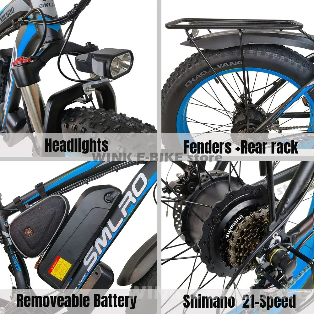 Electric Bicycle new B1 2000W Dual Motor 48v 22.4ah battery adult 26 inch tire All terrain Hydraulic brake multi-function E-bike