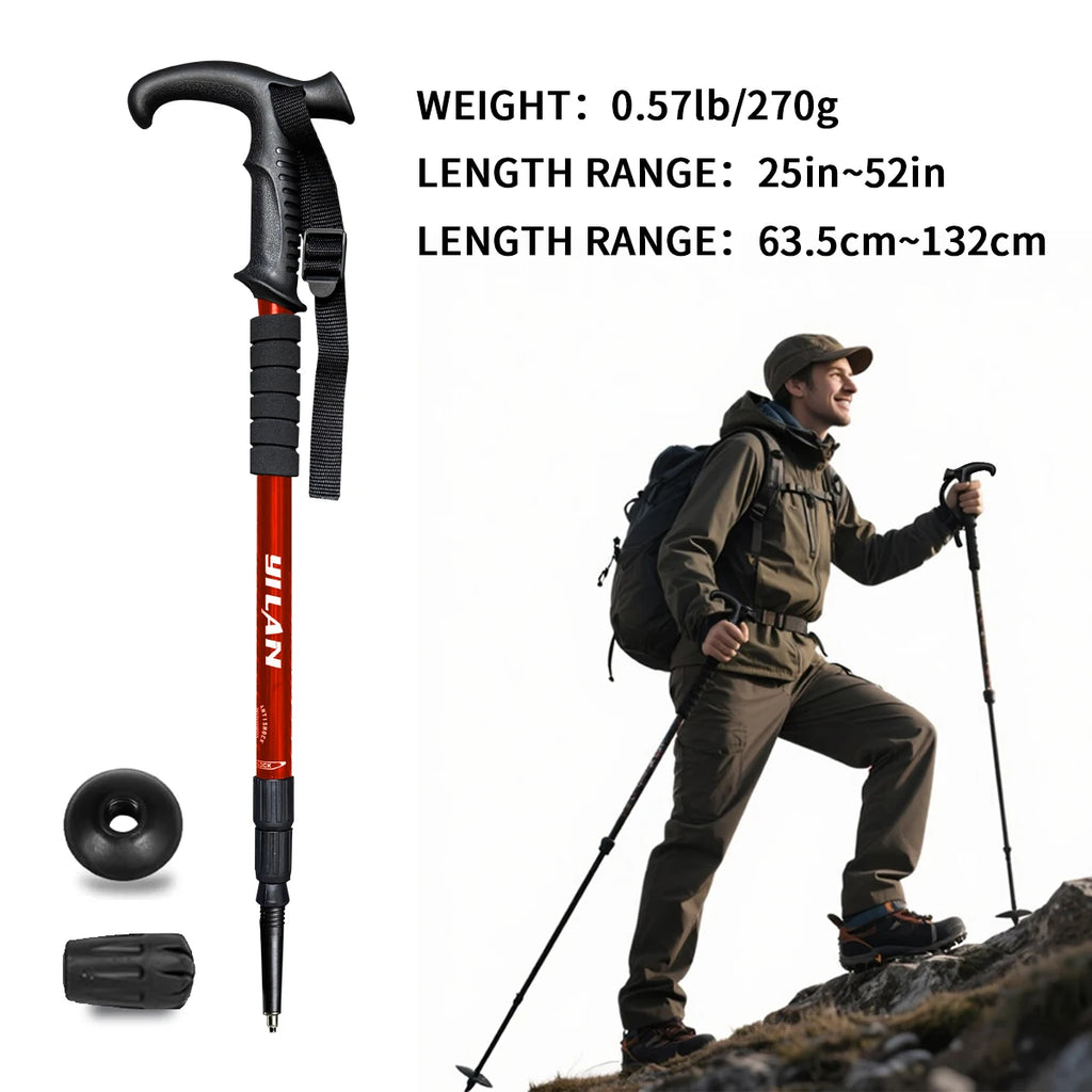 Ultralight hiking poles with shock absorption