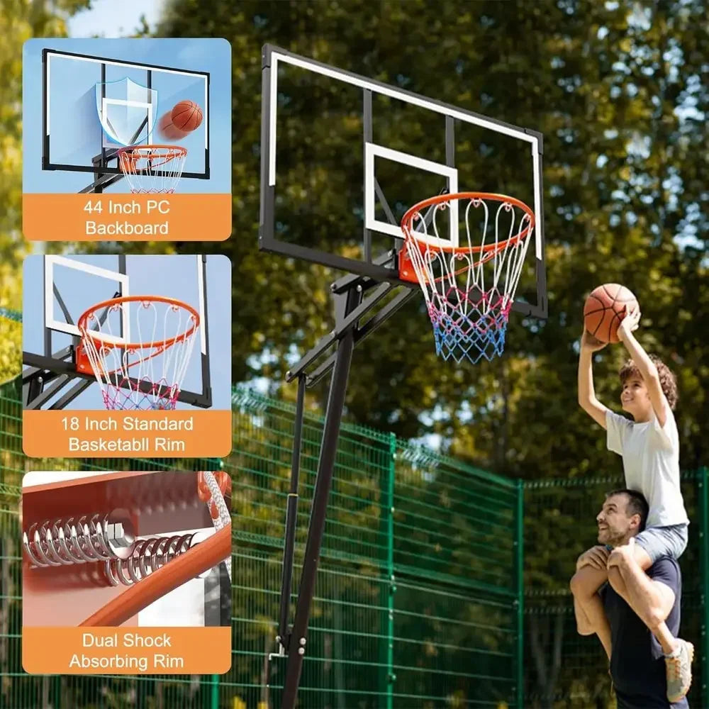 44-52 Inch Tempered Glass Backboard Basketball Hoop