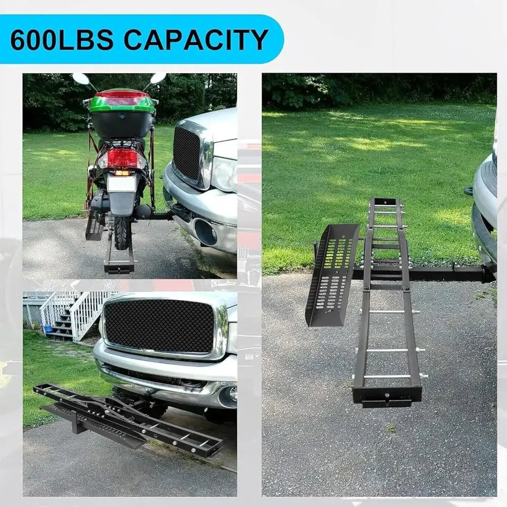 600lbs Steel Motorcycle Scooter Carrier Hitch Mount Rack