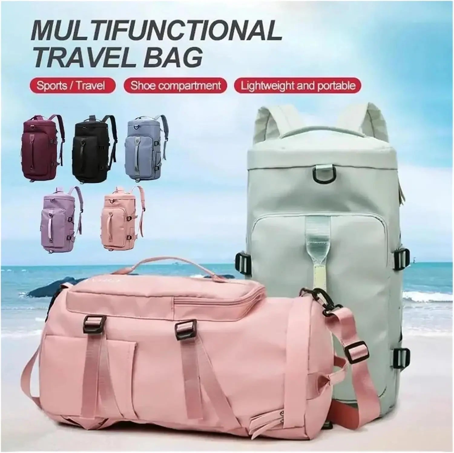 Large Waterproof Travel Duffel Bag for Women