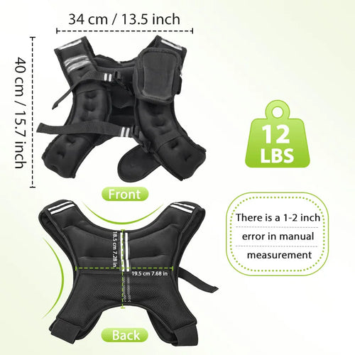 12lb Weight Vest Reflective Stripe for Workout