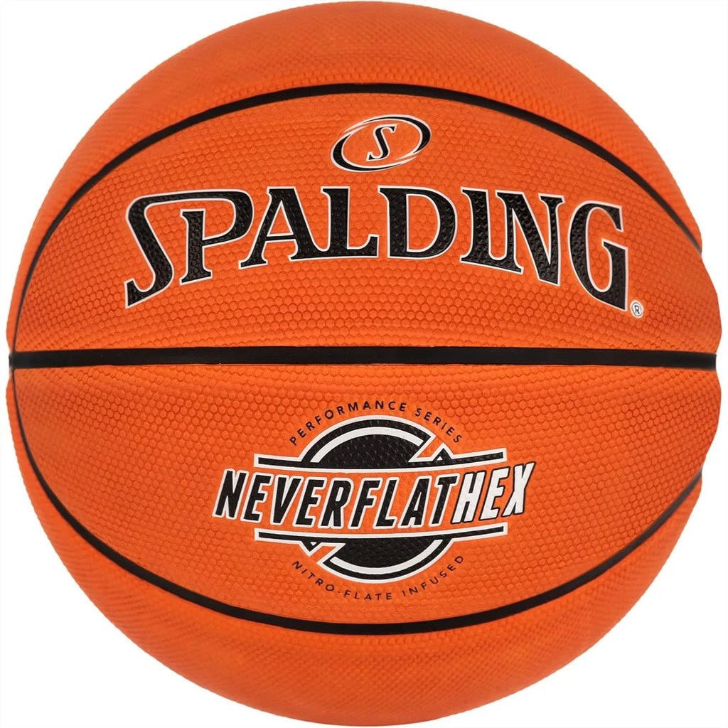 Spalding NeverFlat Hexagrip Indoor/Outdoor Basketball Size 7 Official Game Ball
