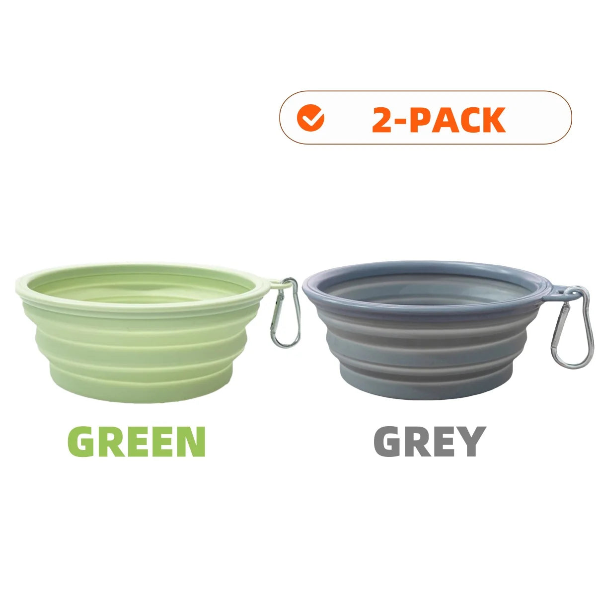 2pcs Collapsible Pet Silicone Dog Food Water Bowl Outdoor