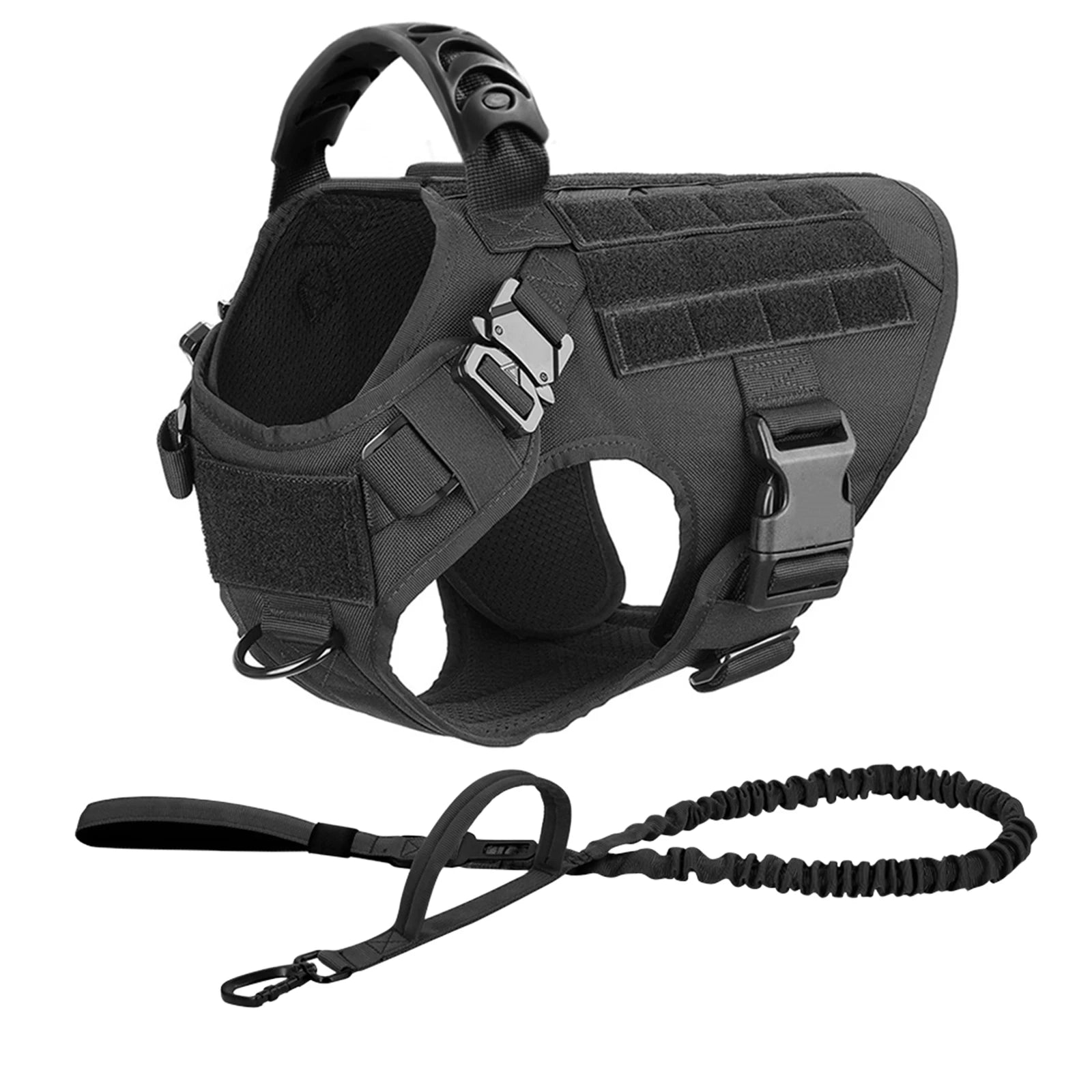 Tactical Dog Harness Leash Training Walking No Pull
