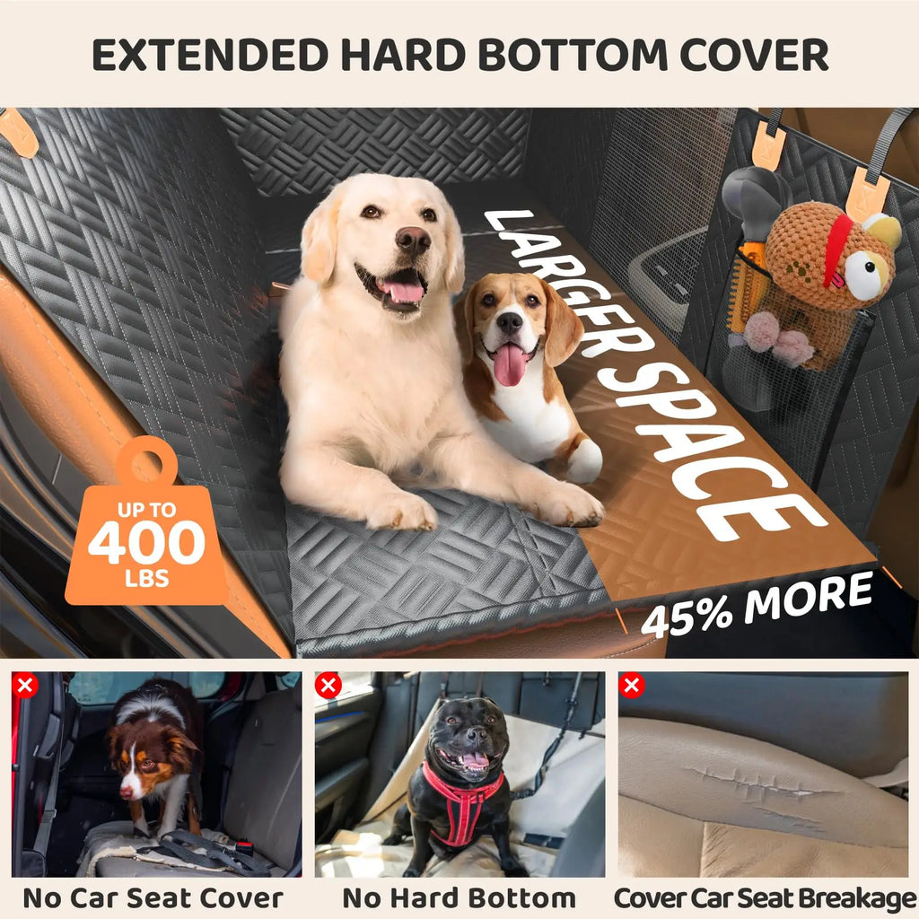 Dog Seat Cover Hard Bottom Rear Extender