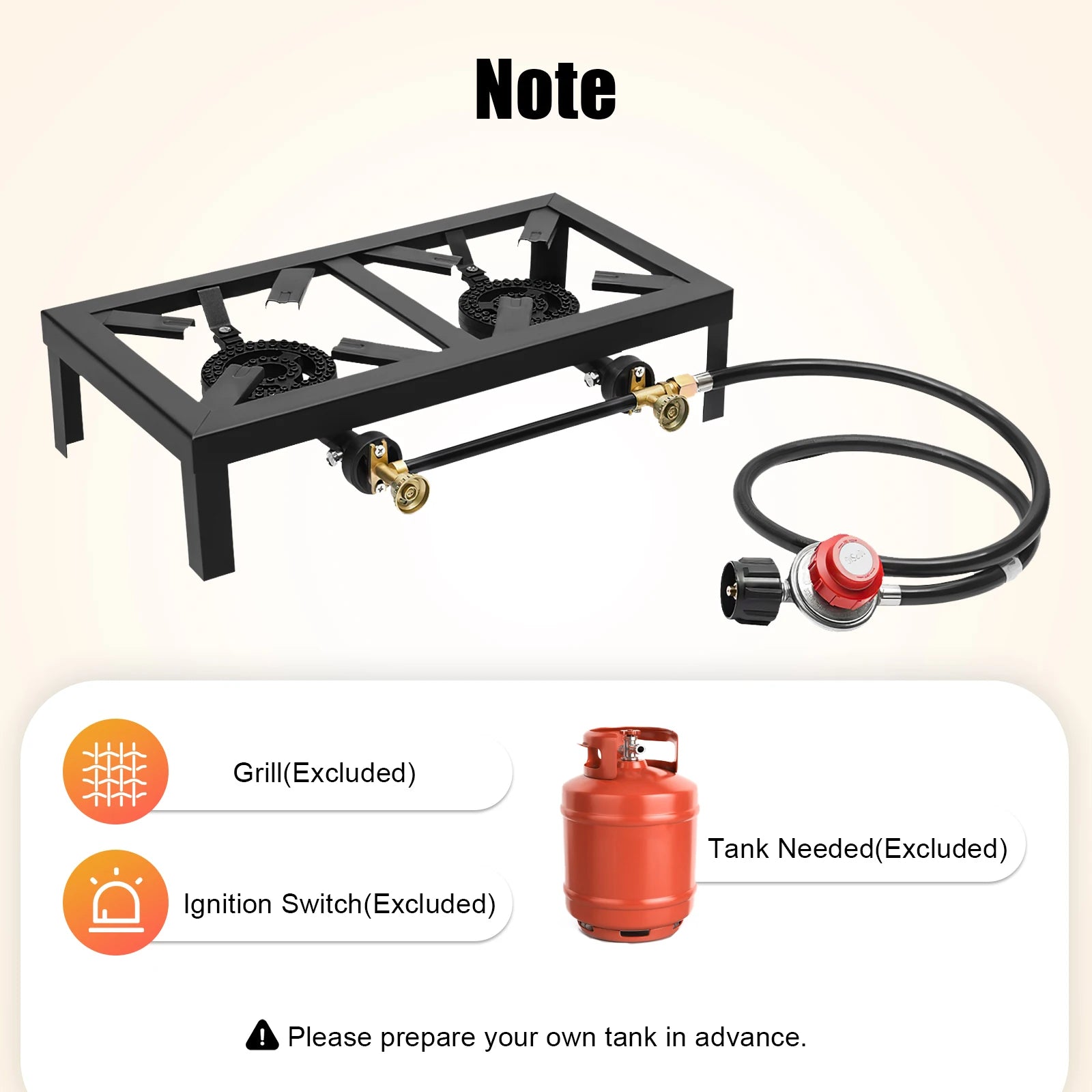 8000W Portable Double Burner Outdoor Gas Stove Propane Cooker