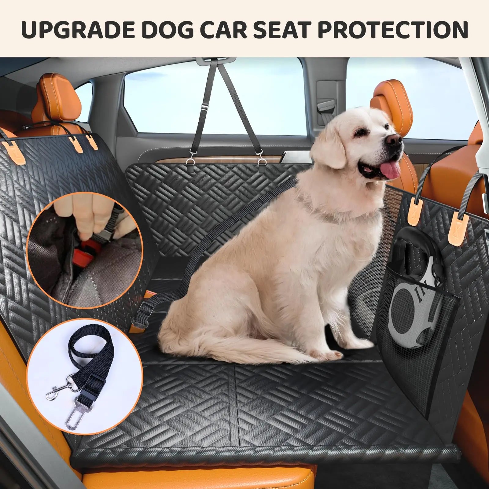 Dog Seat Cover Hard Bottom Rear Extender