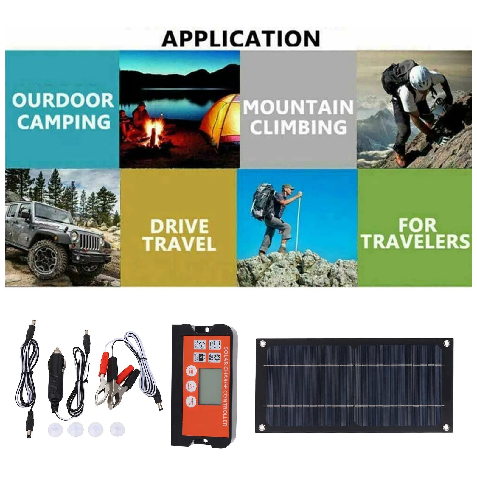 Portable 600W Solar Panel Kit Outdoor Camping