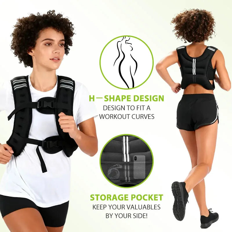 12lb Weight Vest Reflective Stripe for Workout