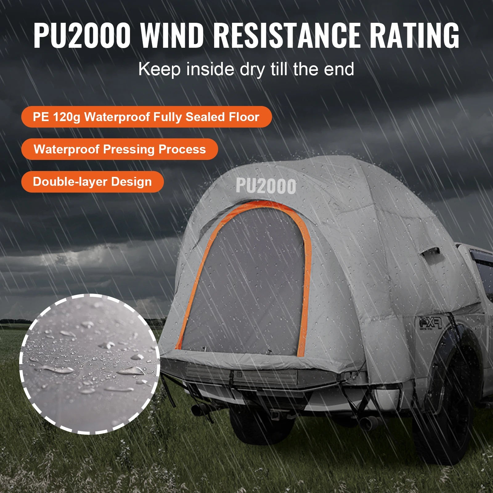 Truck Bed Tent 5.5'-6' with Rain Layer