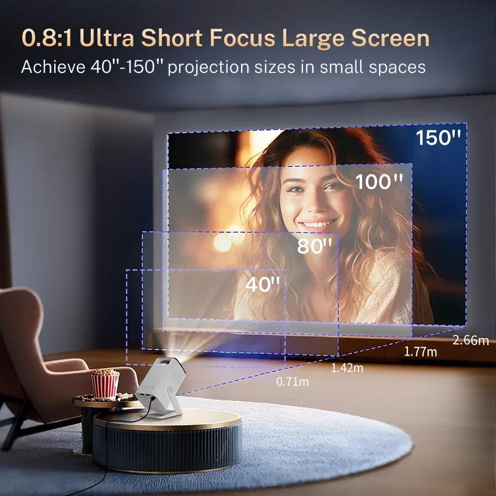 Mini Projector 1080P/4K Supported, WiFi 6