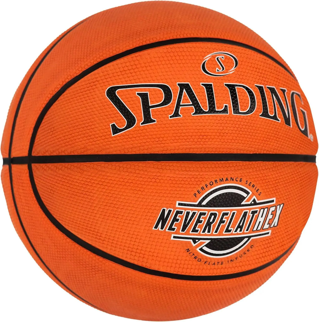 Spalding NeverFlat Hexagrip Indoor/Outdoor Basketball Size 7 Official Game Ball