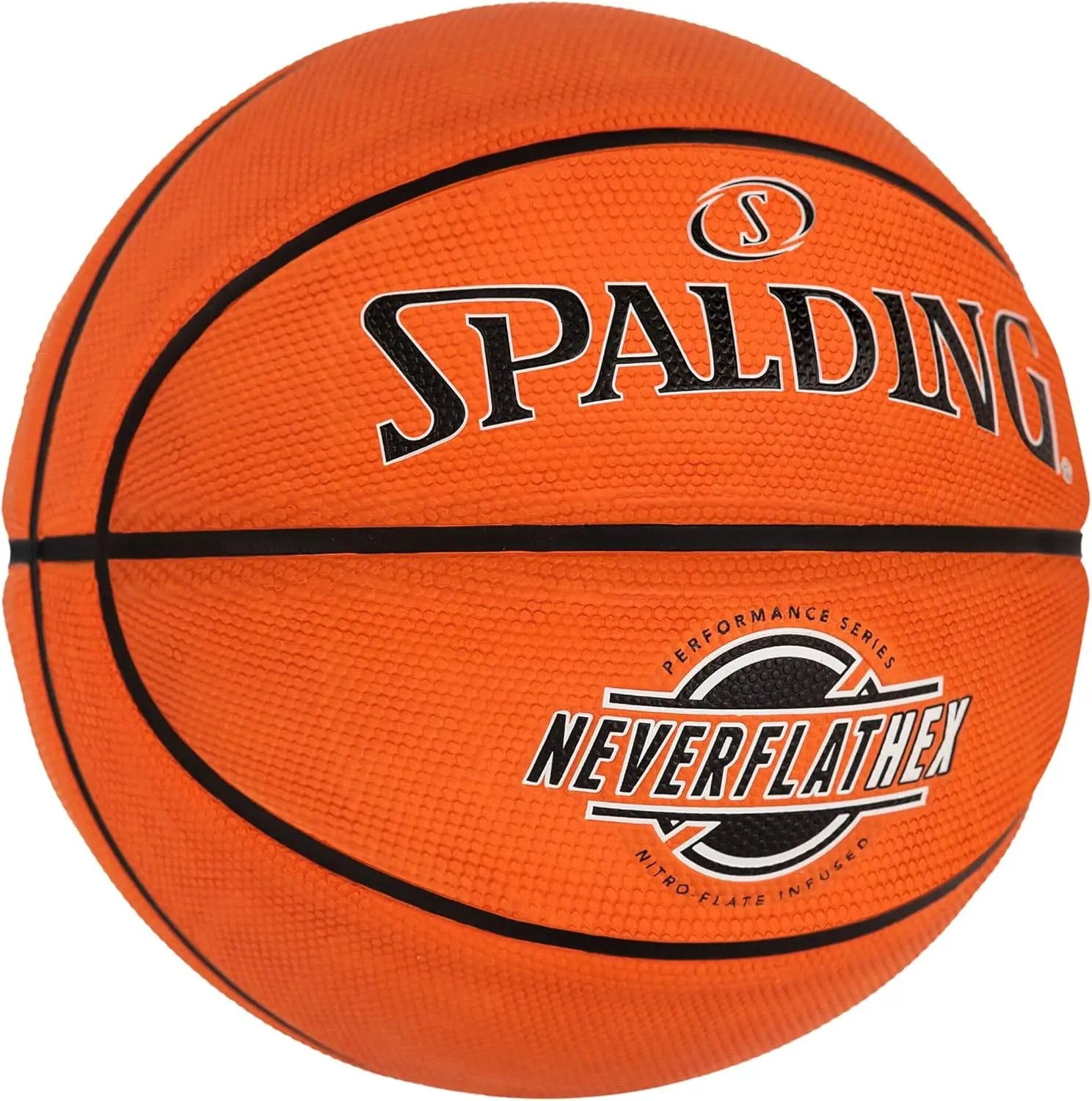 Spalding NeverFlat Hexagrip Indoor/Outdoor Basketball Size 7 Official Game Ball