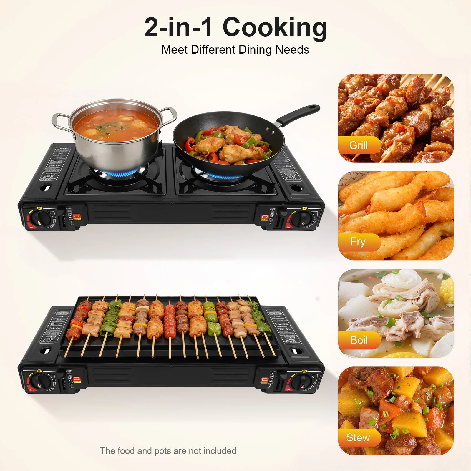 2500W Portable Camping Stove 2 Burners