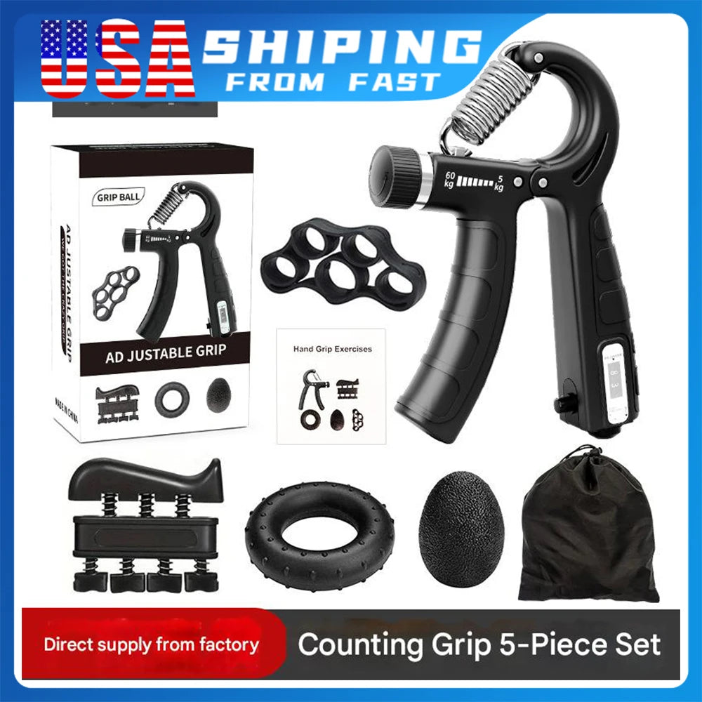 5 Pcs Count Finger Trainer Grip Hand Grips Strength