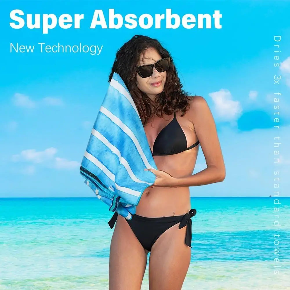 Ultra-Light Quick-Dry Beach Towel - Absorbent, Compact, Ideal for Pool, Camping, Travel, and Vacation Essentials