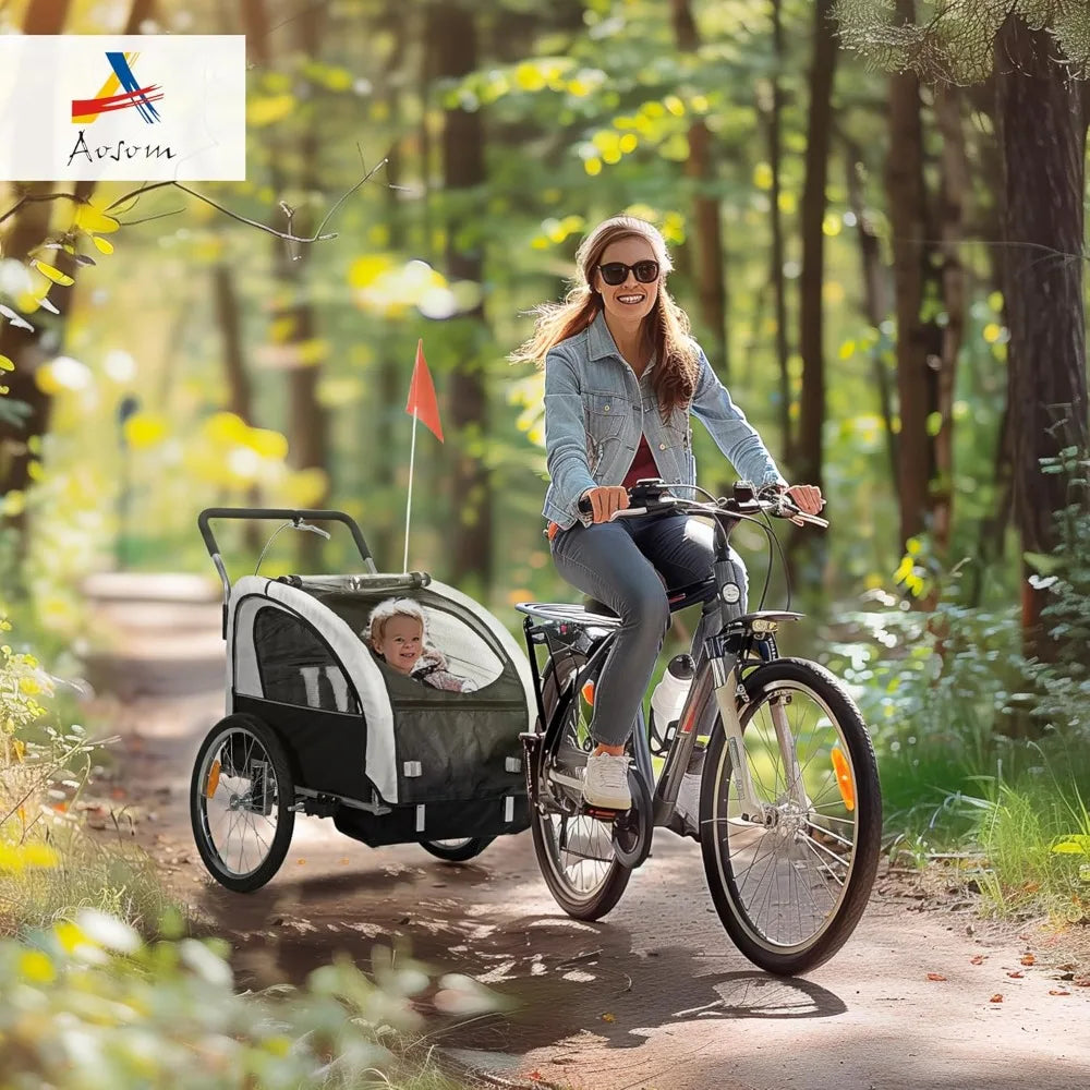 Swivel Bike Trailer for Kids Double Child
