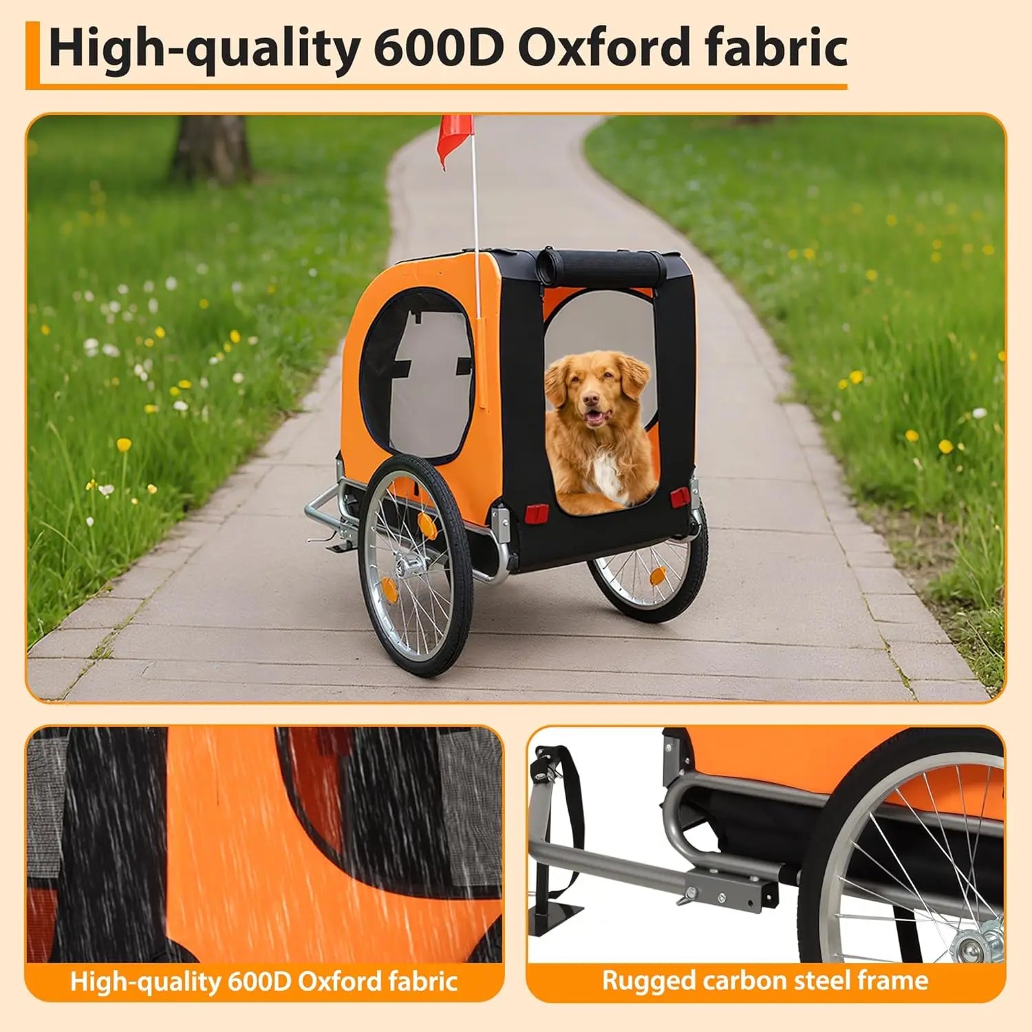 Large Dog Bike Trailer 88Lbs