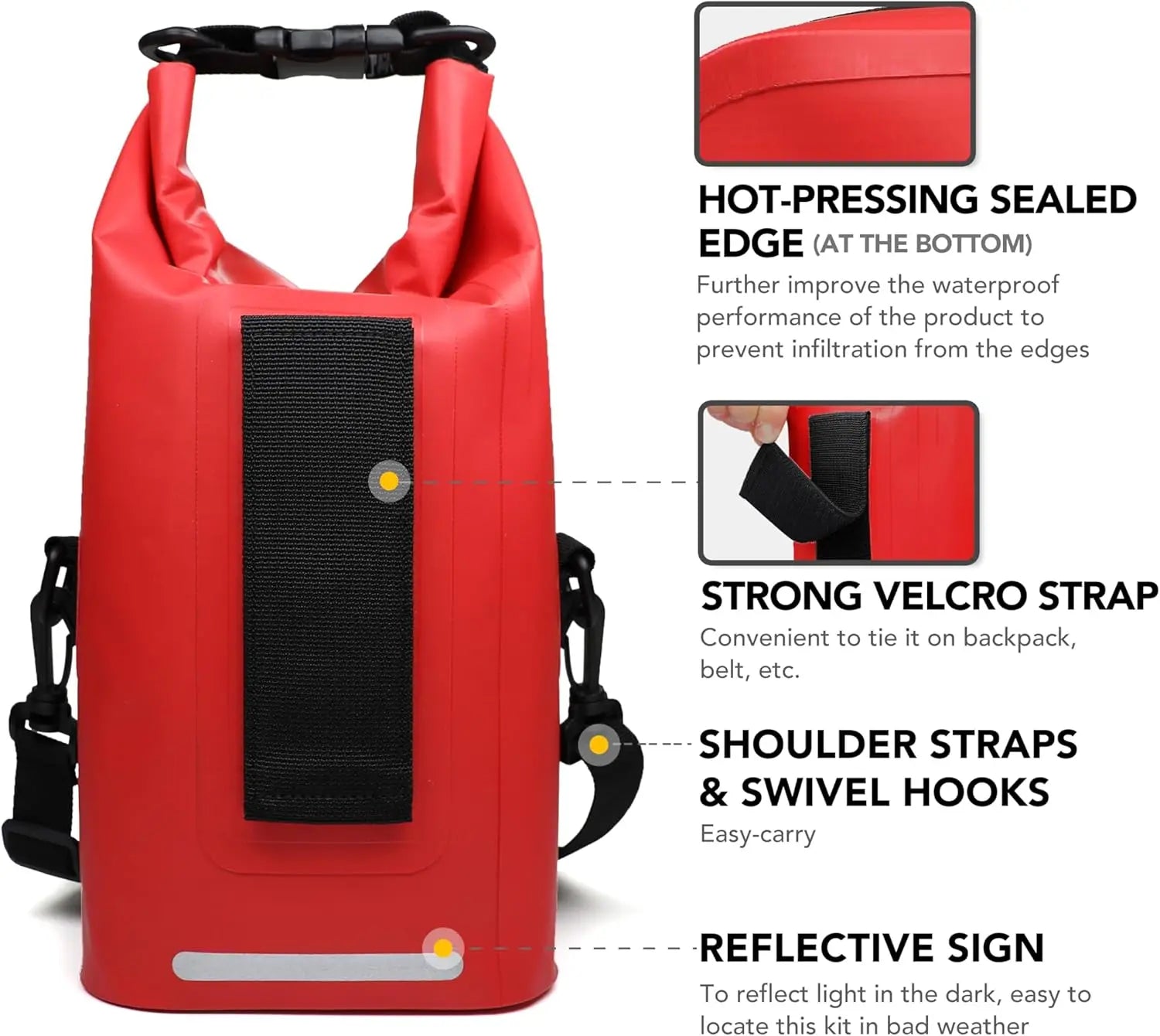 250-Piece Waterproof First Aid Kit Dry Bag for Boating,