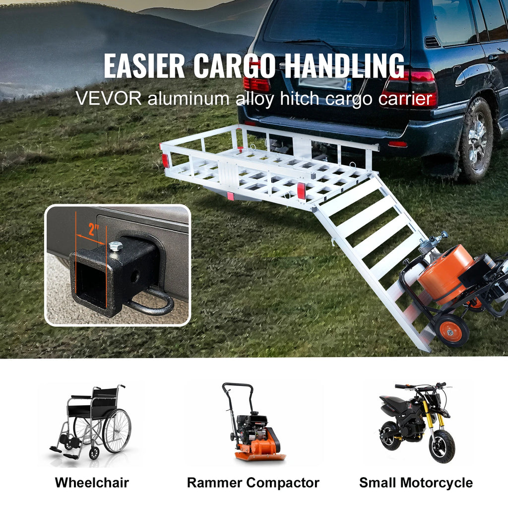 Capacity Trailer Hitch Mount Aluminum Cargo Basket