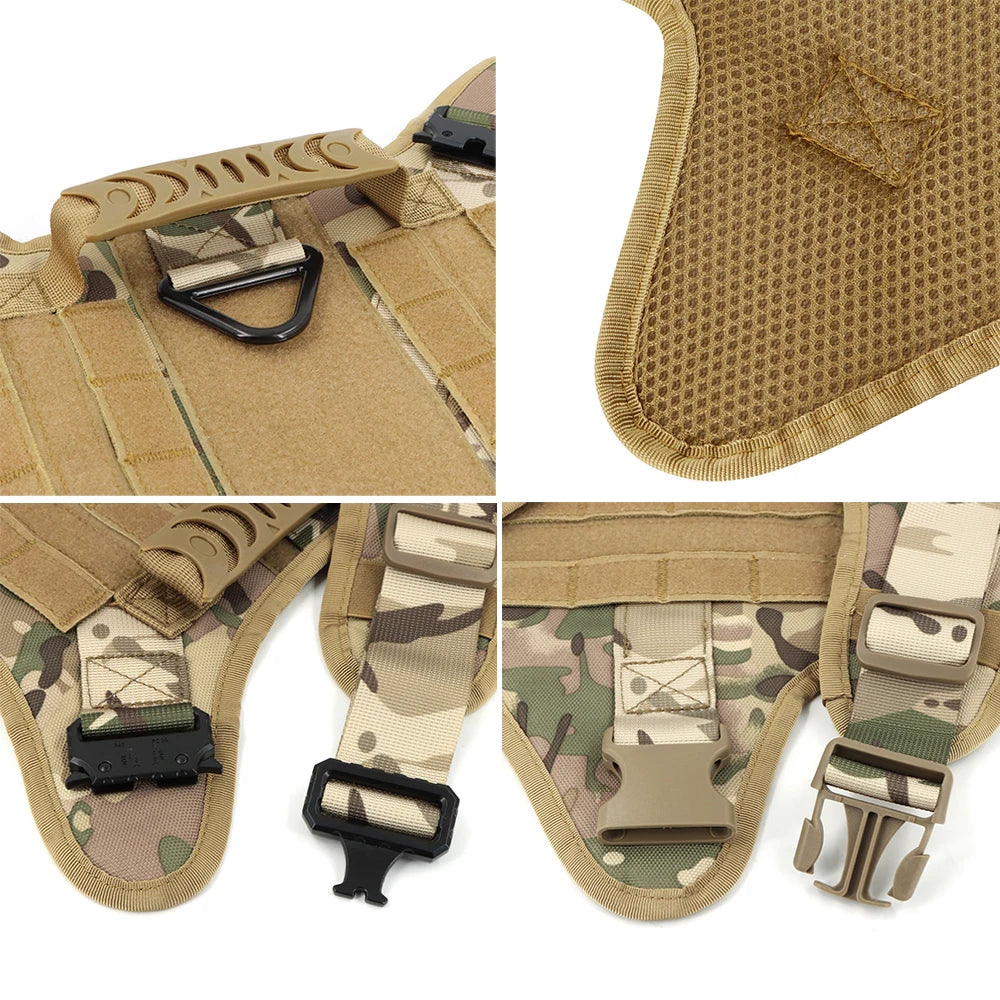 Tactical Dog Harness Leash Training Walking No Pull