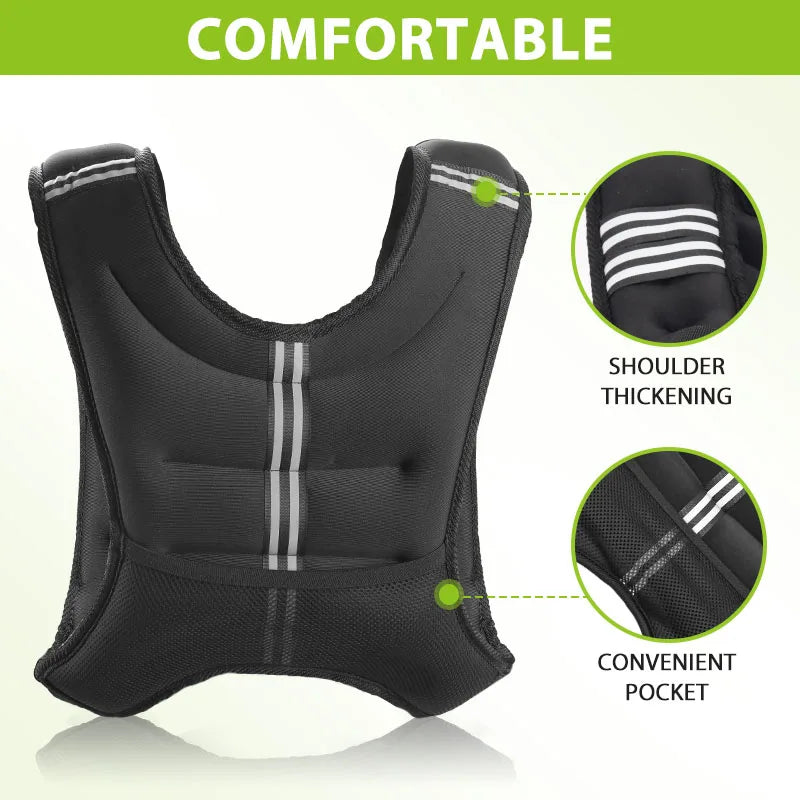 12lb Weight Vest Reflective Stripe for Workout