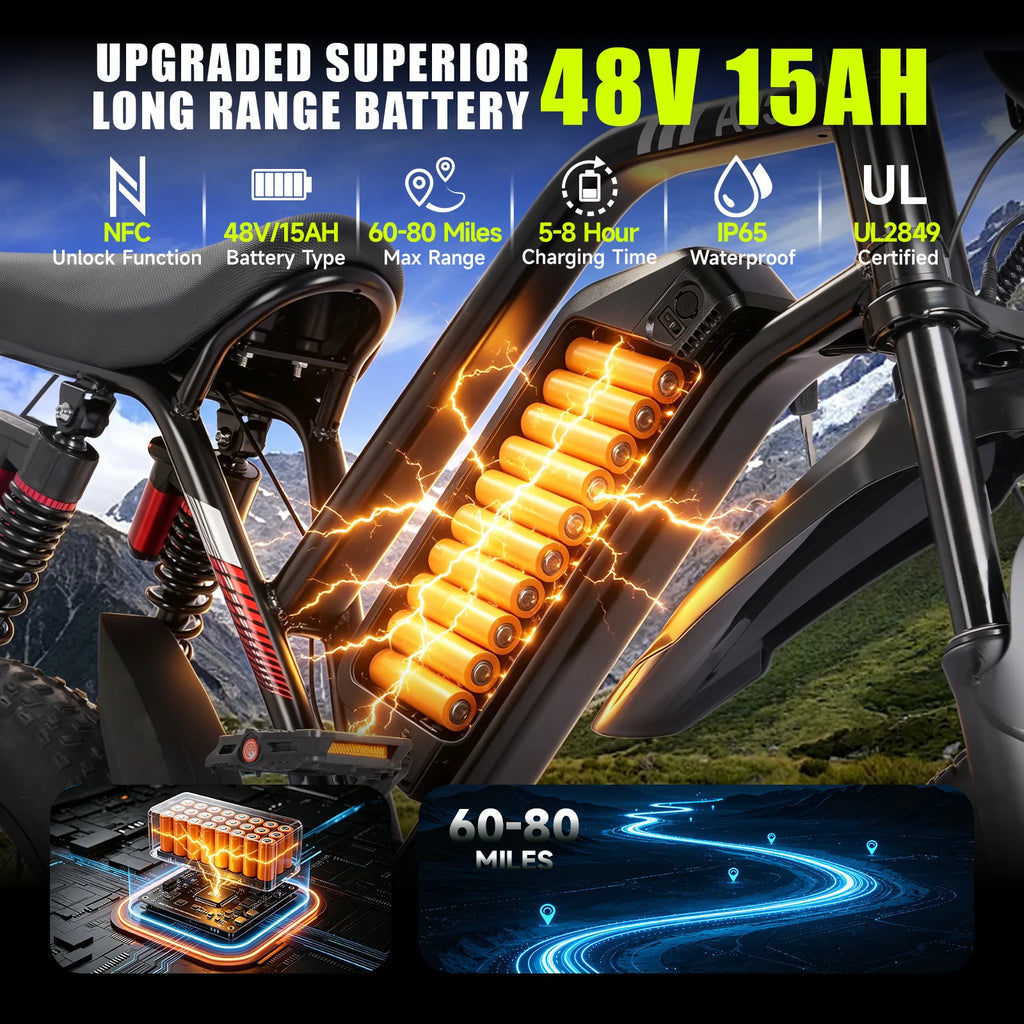 Long Range Adult Off Road Electric Mountain Bike