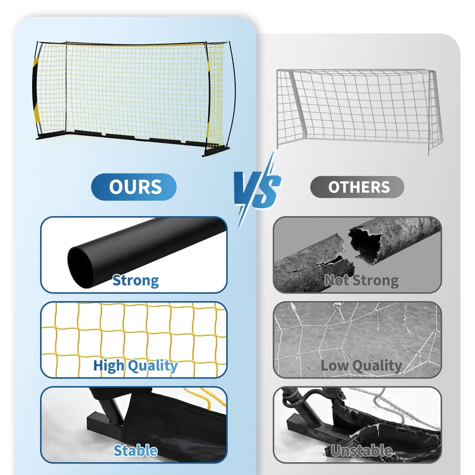 12x6ft Portable Soccer Goal Heavy