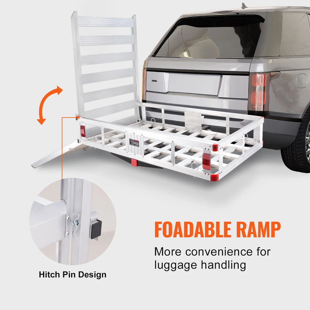 Capacity Trailer Hitch Mount Aluminum Cargo Basket