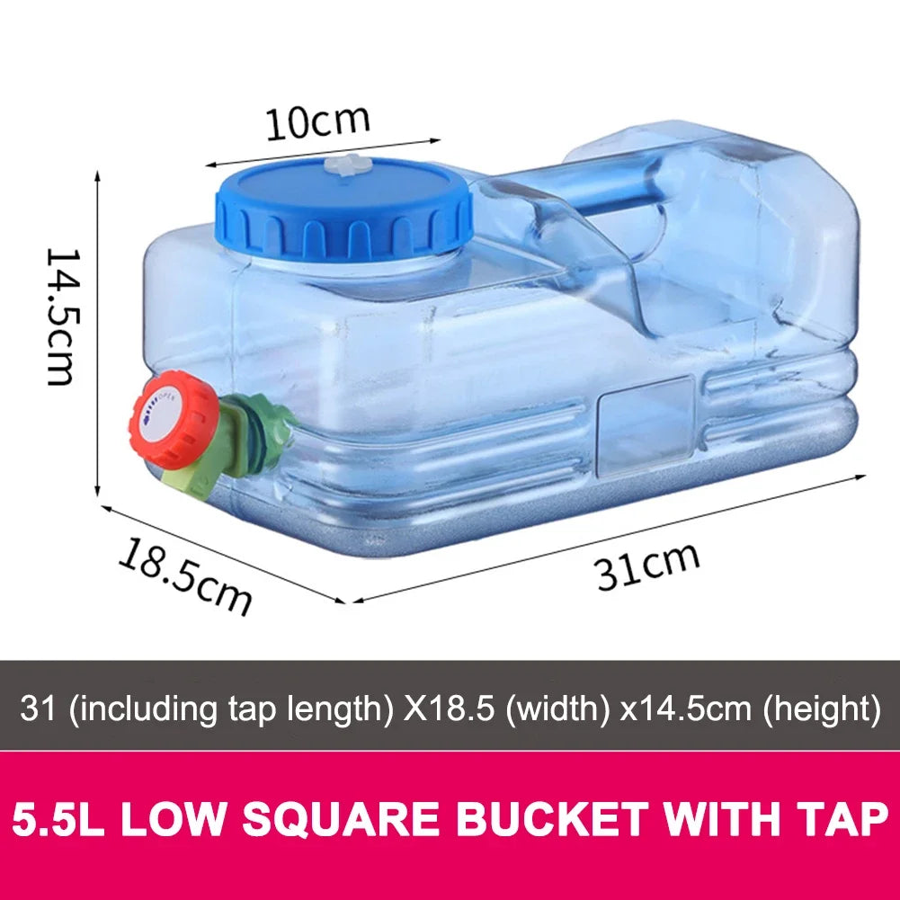 5/8/10//12L Drinking Water Jug with Spigot Multifunction Camping Water Tank Water Storage Container for Hiking Self-Driving Tour
