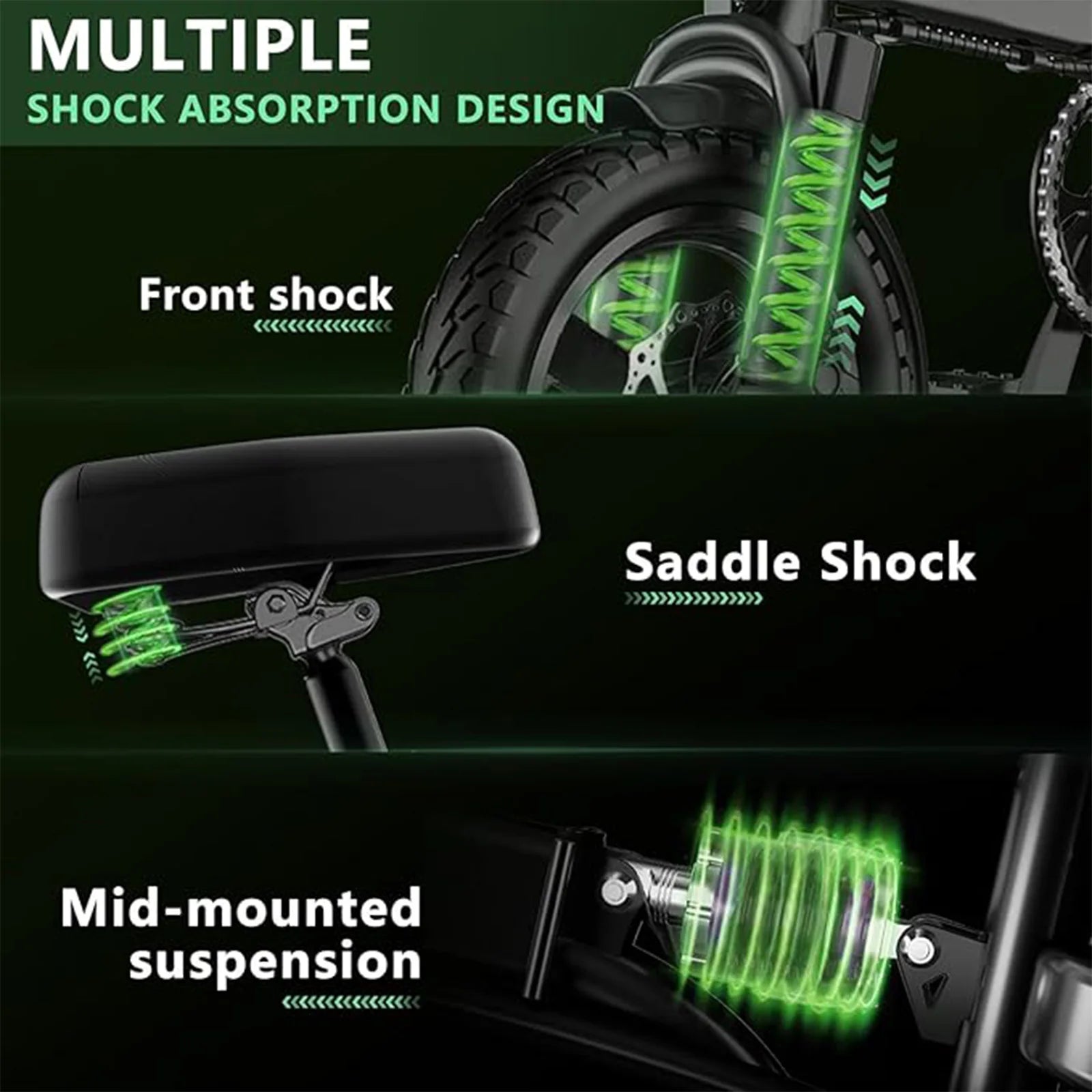 14inch folding Electric Bike Multi -Shock Absorption E-Bike