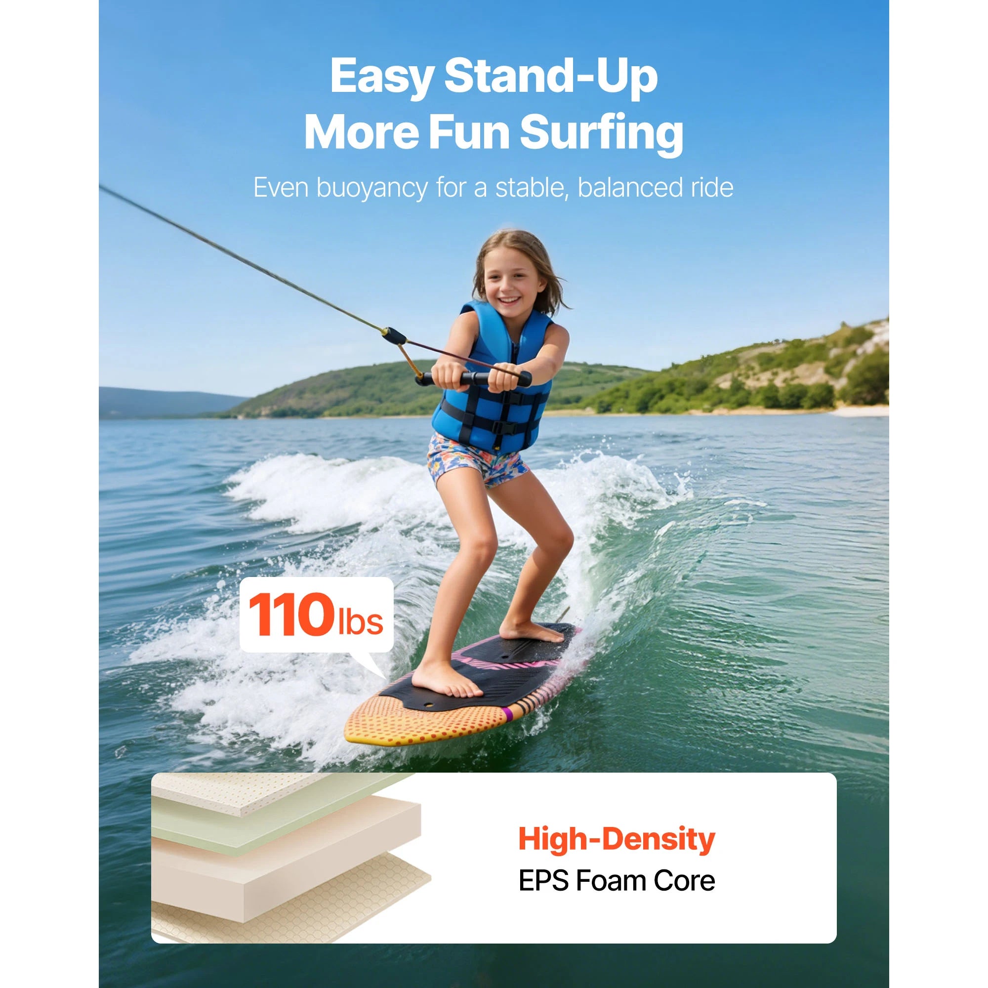 45/63In Wake Surfing Board for Youth