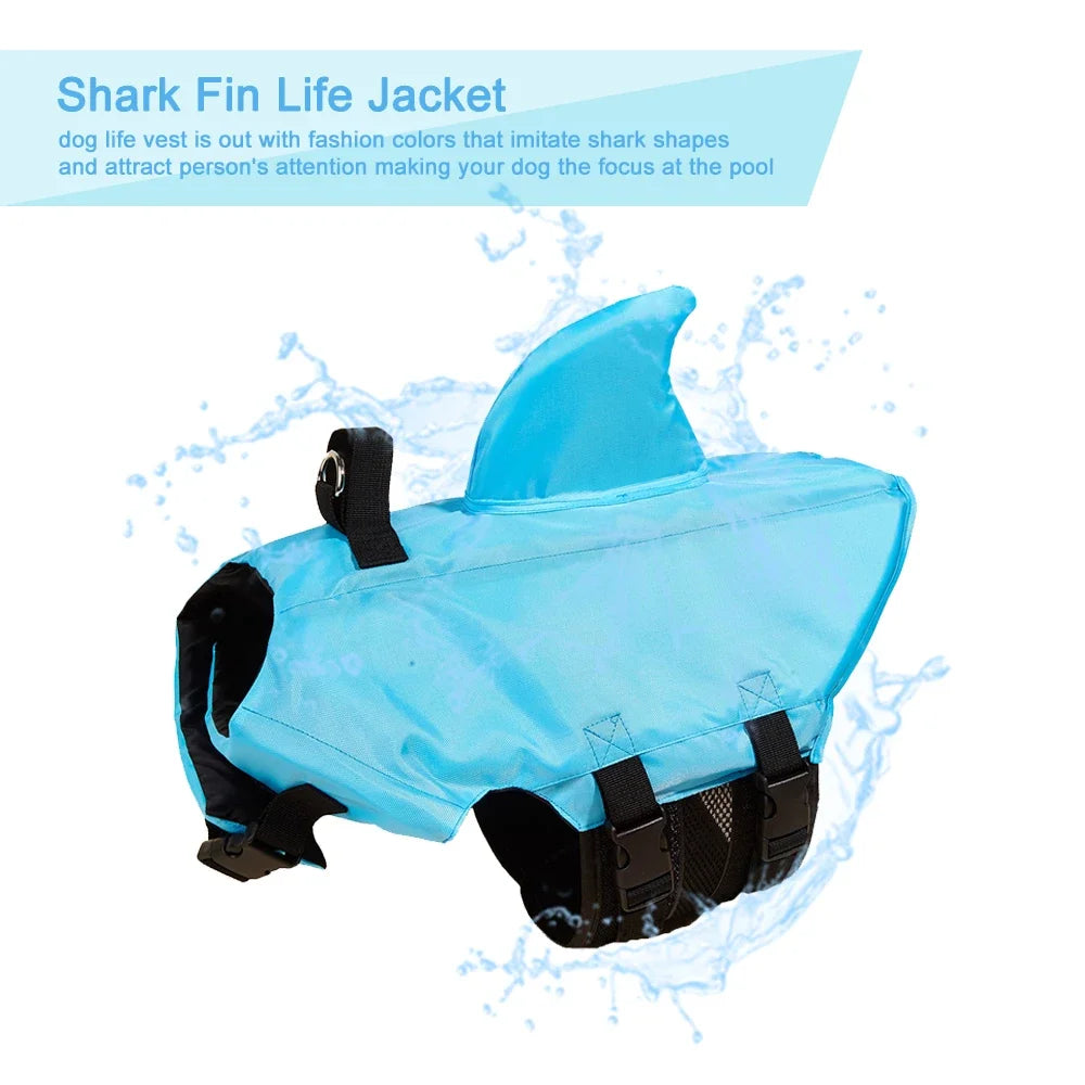 Shark Fin Dog Life Jacket Enhanced Buoyancy