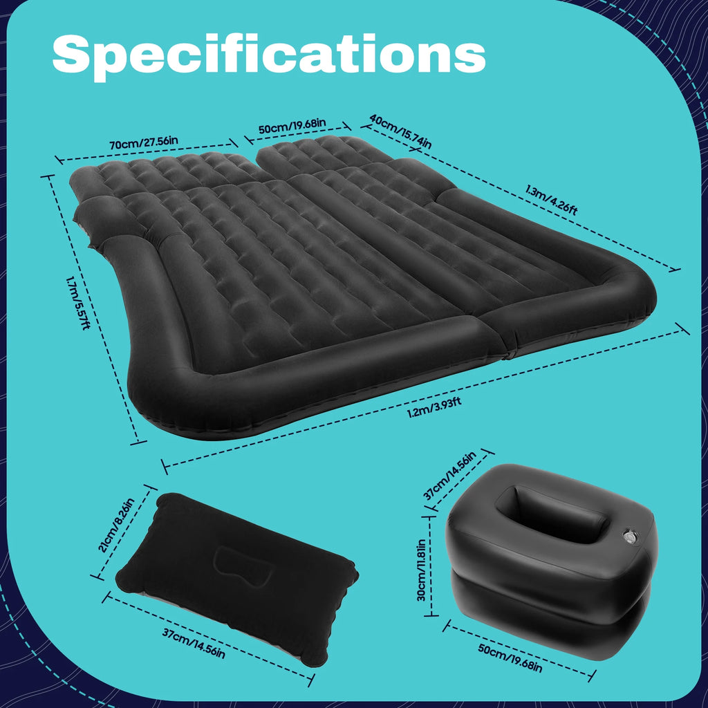 Portable Inflatable Mattress Set Car Back Seat