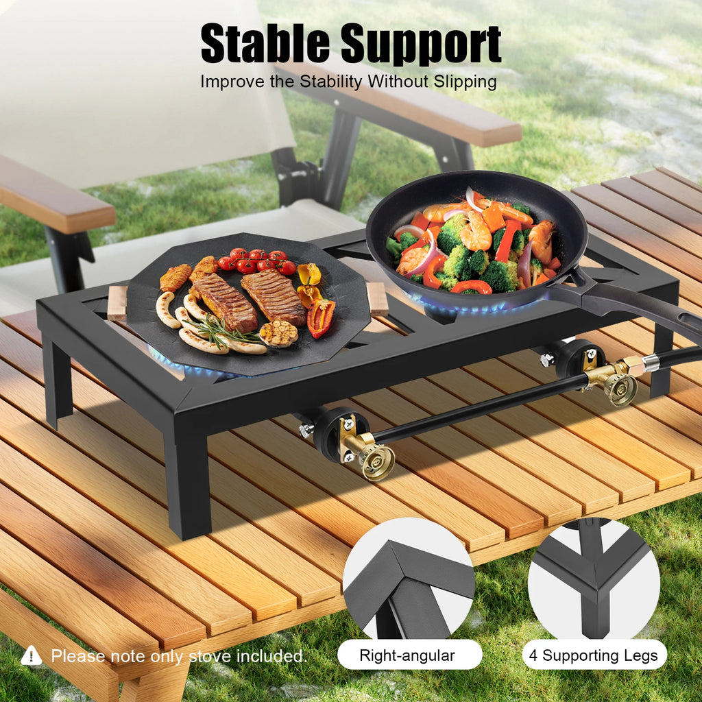 8000W Portable Double Burner Outdoor Gas Stove Propane Cooker