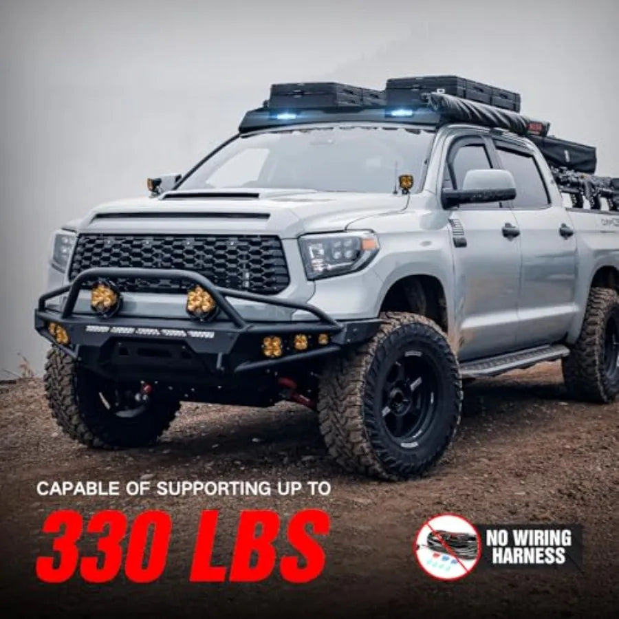 Tundra Roof Rack Cargo Basket  LED Spotlights 2007-2021