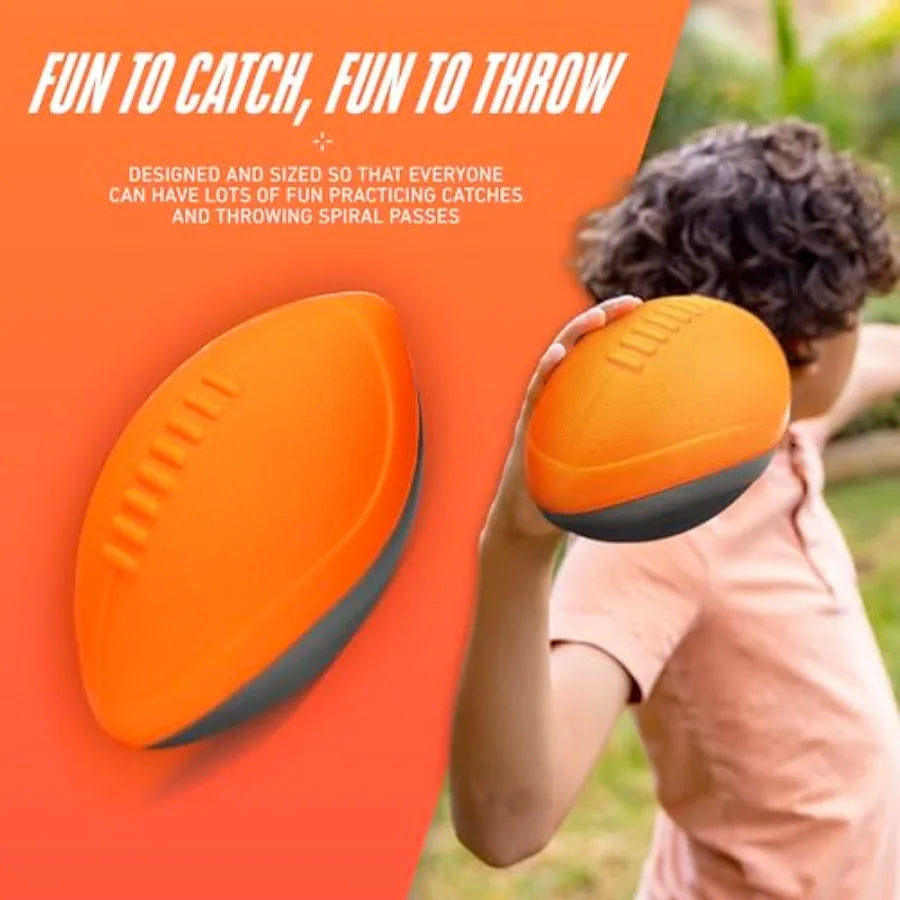 NERF Turbo Jr. Foam Football - Classic Foam Football for - Indoor + Outdoor Soft Foam Ball - Mini Soft Foam Ball - NERF Toy Foo