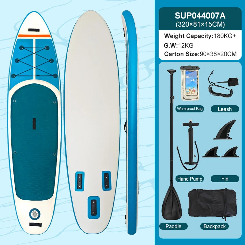 FUNWATER Inflatable Paddle Board Ultra-Light Stand-Up Paddle Board Surfboard for All Skill Levels With SUP Accessories 320-350cm