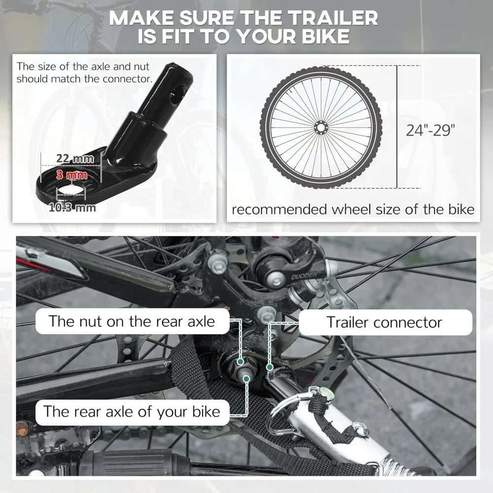 Swivel Bike Trailer for Kids Double Child