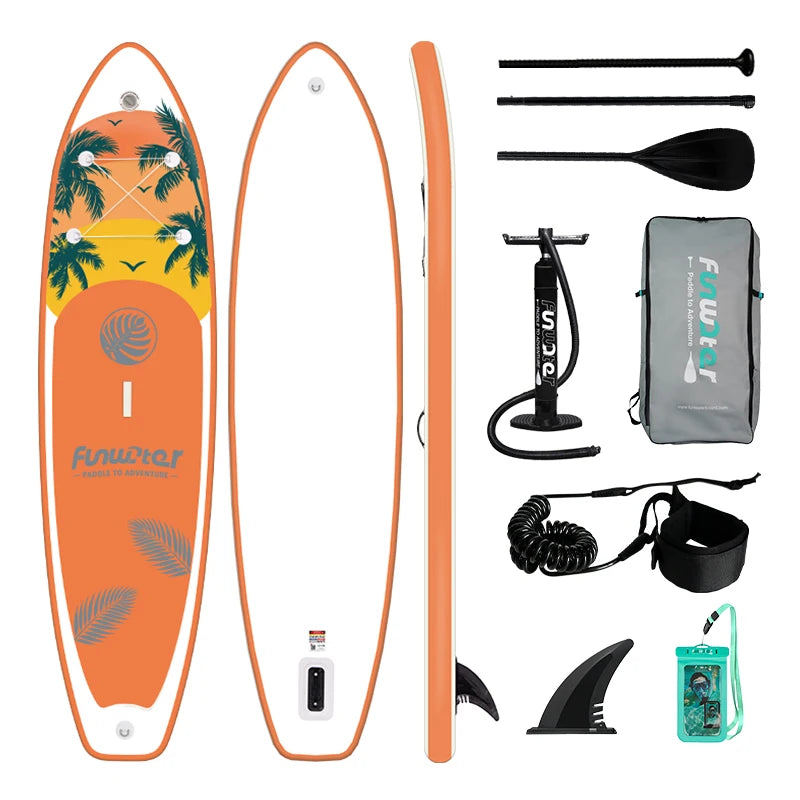 FUNWATER Inflatable Paddle Board Ultra-Light Stand-Up Paddle Board Surfboard for All Skill Levels With SUP Accessories 320-350cm
