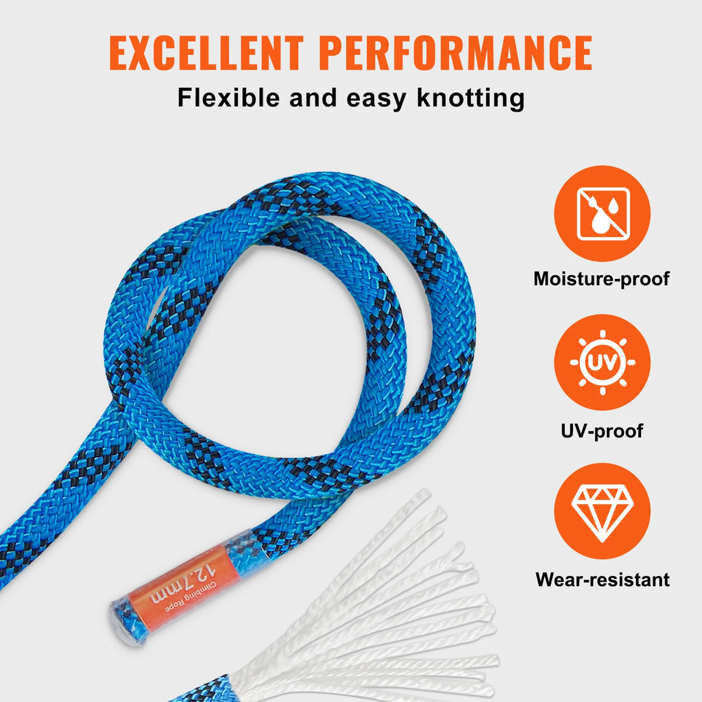 12.7mm Static Climbing Rope 125/150/200 ft Outdoor