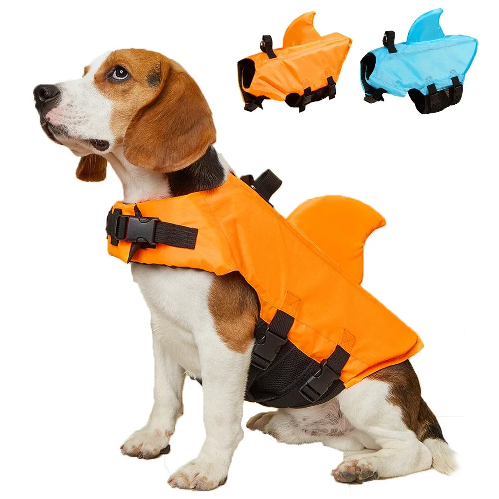 Shark Fin Dog Life Jacket Enhanced Buoyancy