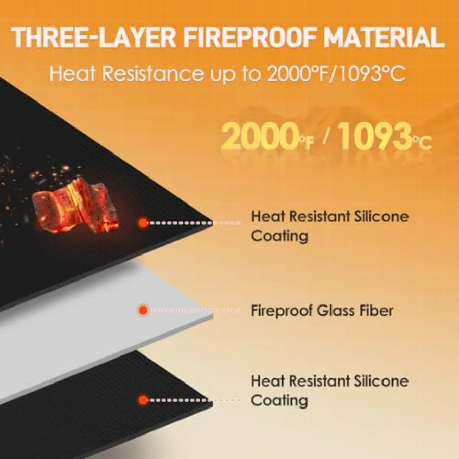 70 x 48 in Grill Mats for Outdoor Grill Compatible with stone 28in and 36in Griddle, Fireproof Griddle Mats for Grilling to Pro