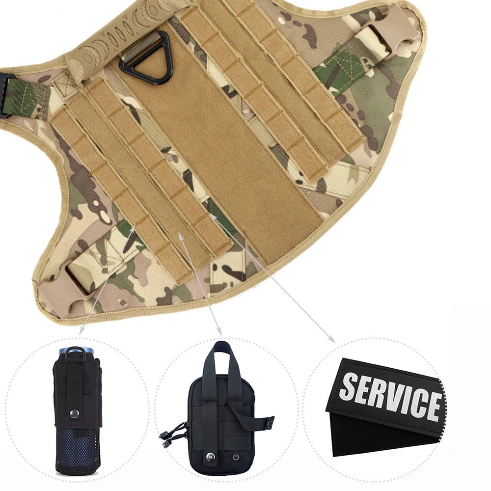 Tactical Dog Harness Leash Training Walking No Pull